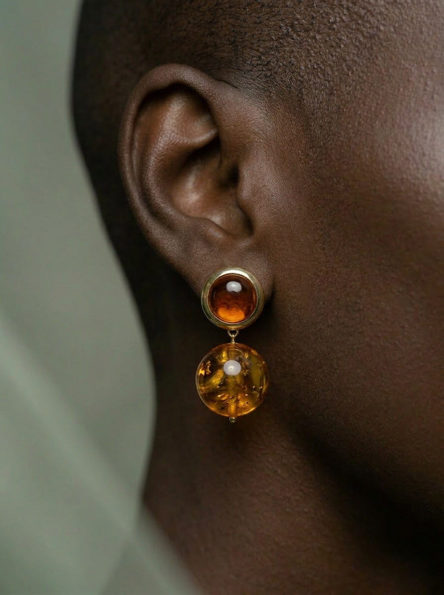 ARETES DUO GOLD AMBAR