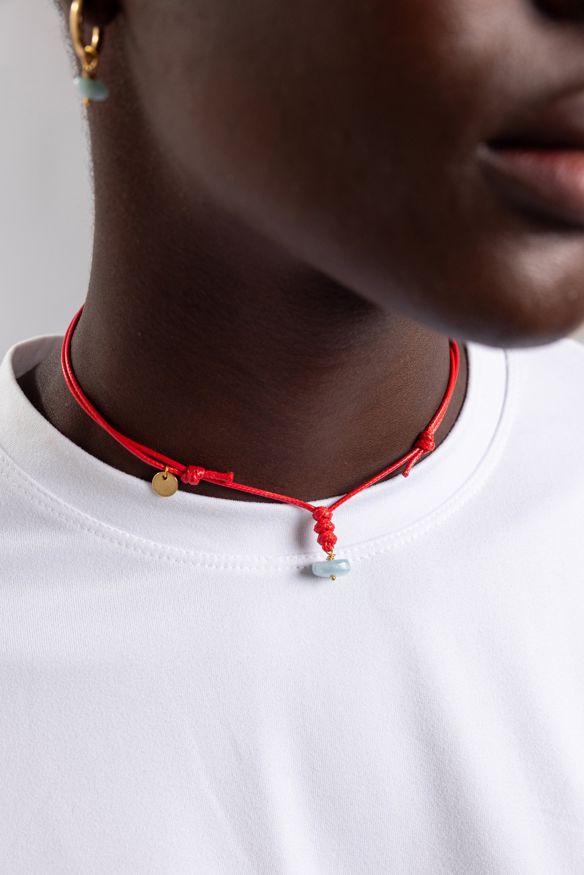 COLLAR CORDON ROJO LARIMAR