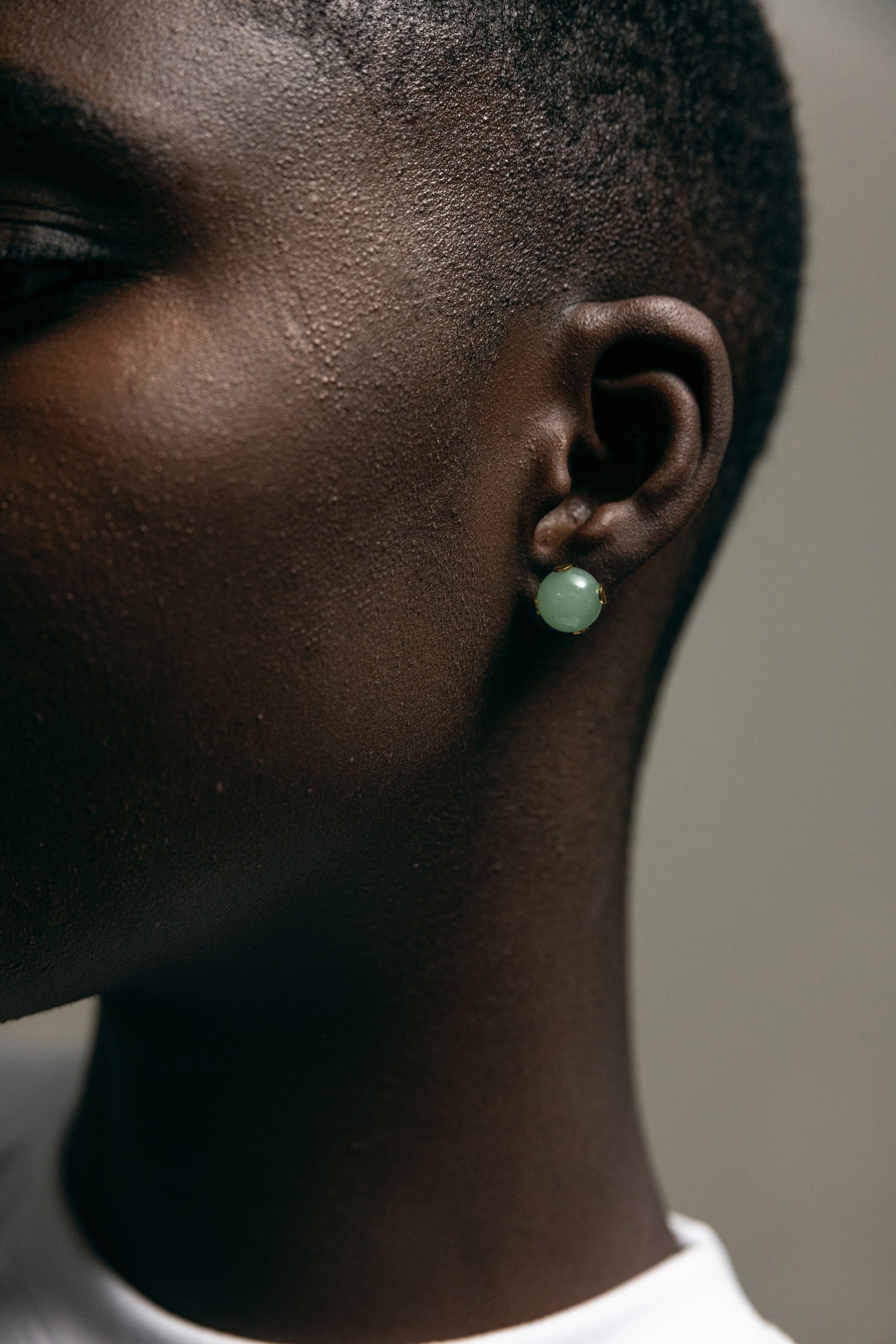 ARETES DUO EN AVENTURINA VERDE Y LARIMAR