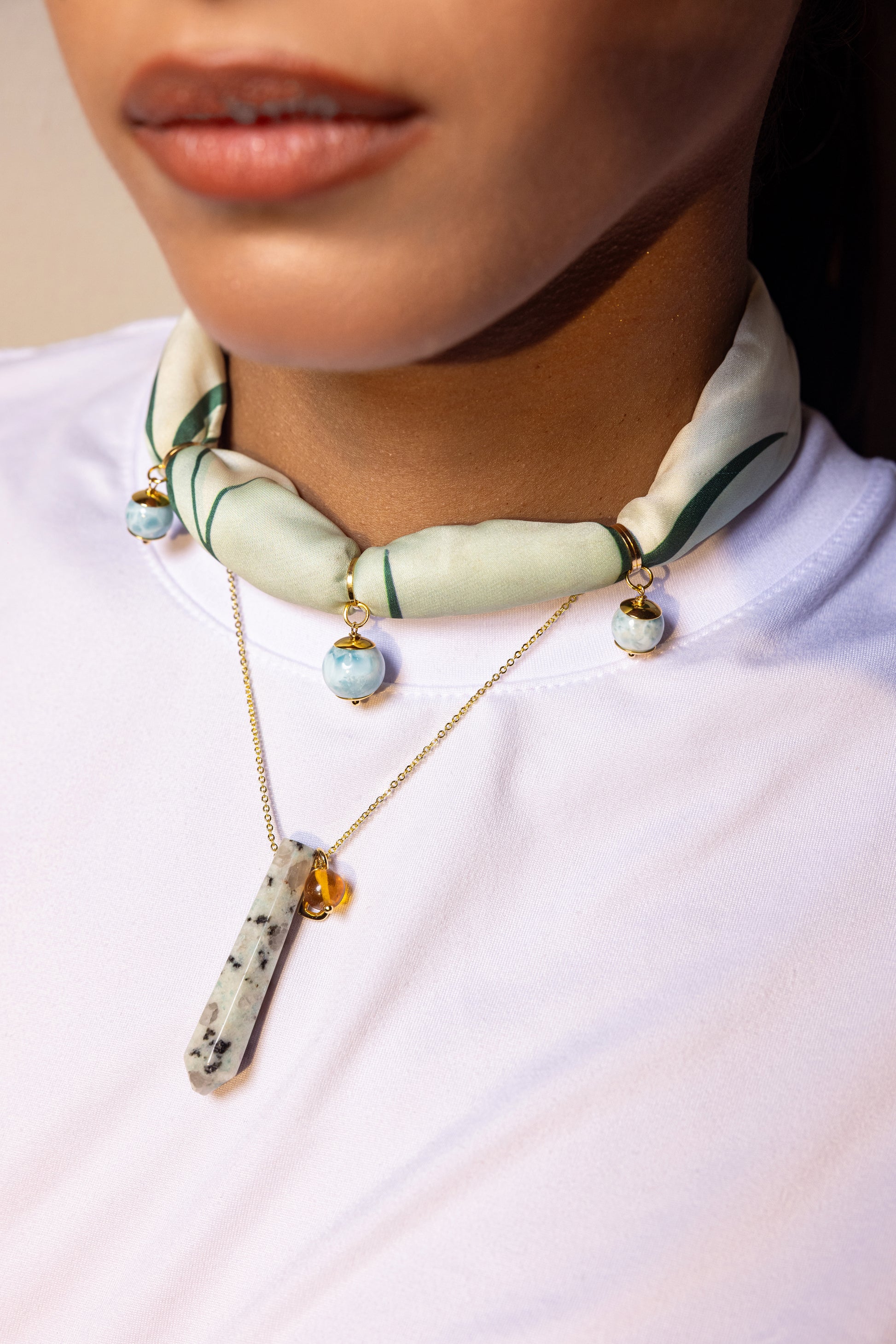 COLLAR AJUSTABLE JASPE KIWI