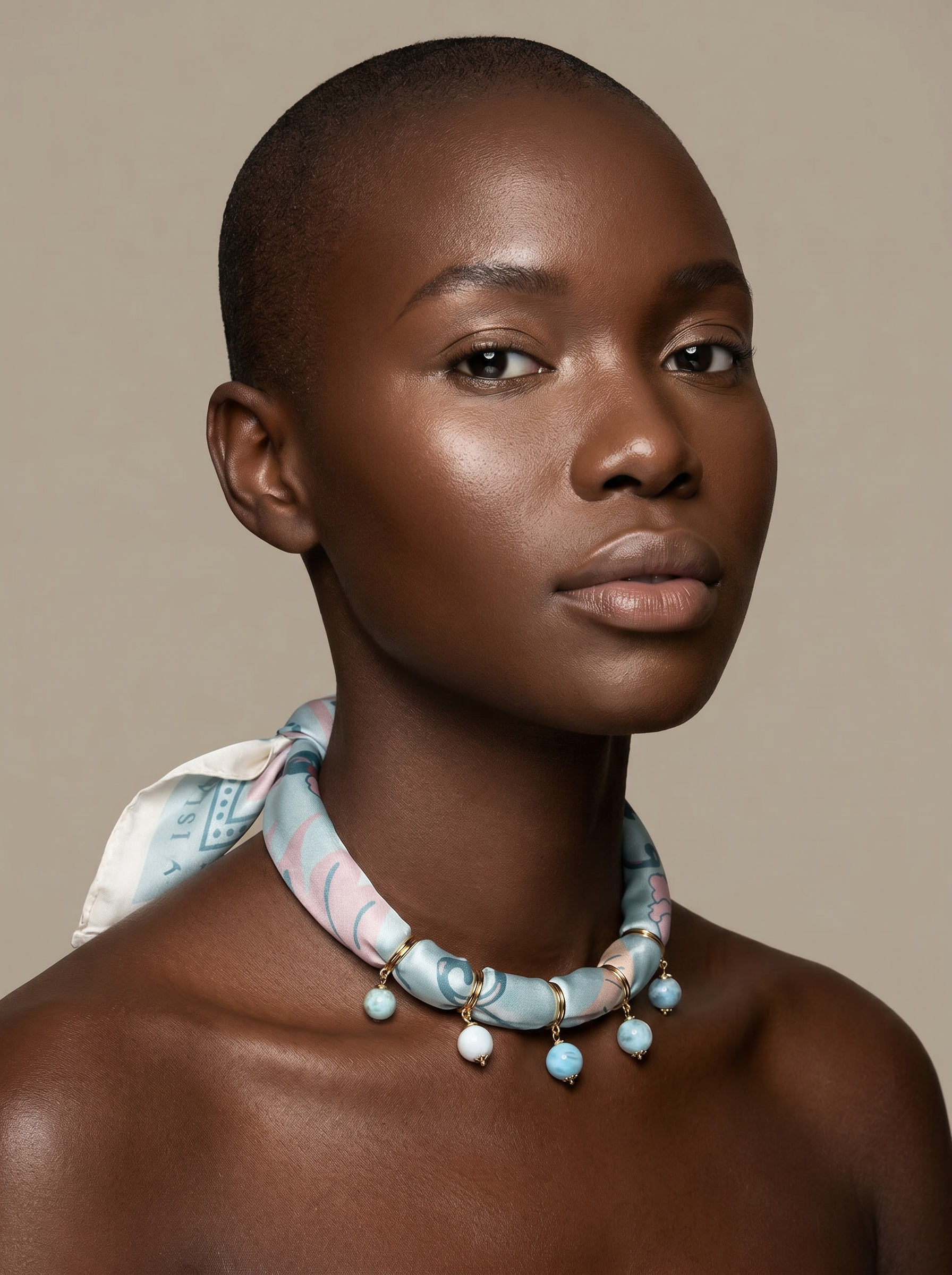 COLLAR PAÑOLETA ROSA CARIBE CELESTE